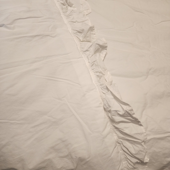 Simple Shabby Chic White Ruffled Duvet Cover Twin/Full 67X89" - Picture 2 of 6